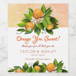 恋は甘いオレンジ色の果実 ワインラベル