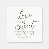 恋は甘いカスタムモダンミニマ結婚リスト スタンダードカクテルナプキン (正面)