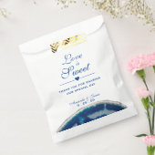 恋は甘いネイビー結婚ブルーの瑪瑙 フェイバーバッグ (封をした状態)