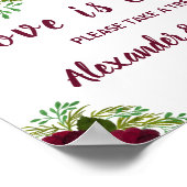 恋は甘いブライダルシャワー結婚の赤い花 ポスター (角)