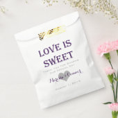 恋は甘い濃い紫結婚のバッグ フェイバーバッグ (封をした状態)