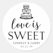 恋は甘い |の結婚ケーキ ラウンドシール (正面)