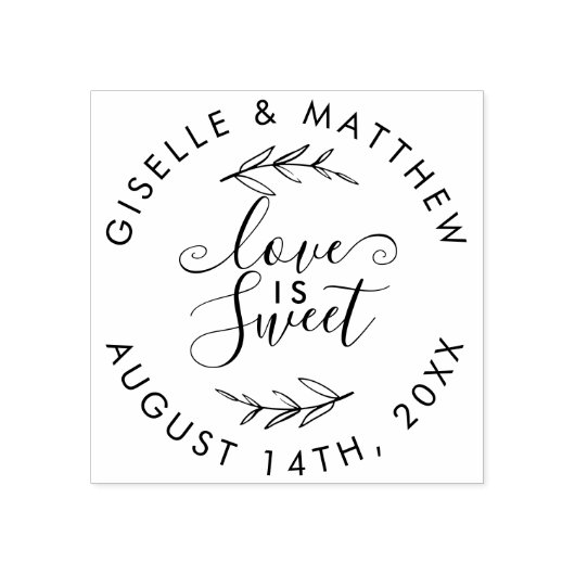 恋は甘い |手素朴レタリング結婚の日付 ラバースタンプ (インプリント)