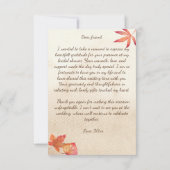 恋は秋の味覚とともに　パンプキンティーの ブライダルシャワー サンキューカード (裏面)