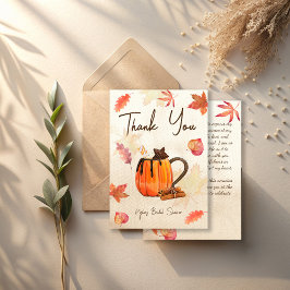 恋は秋の味覚を纏って　ブライダルシャワーのお茶会 サンキューカード
