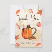 恋は秋の味覚を纏って　ポンプキン ティー ブライダルシャワー サンキューカード (正面)