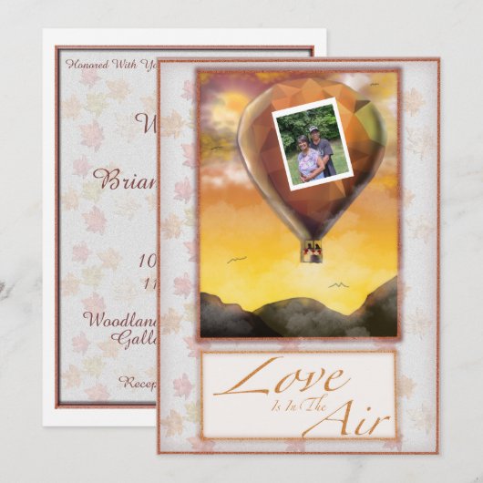 恋は空中結婚式招待状 招待状 (正面/裏面)