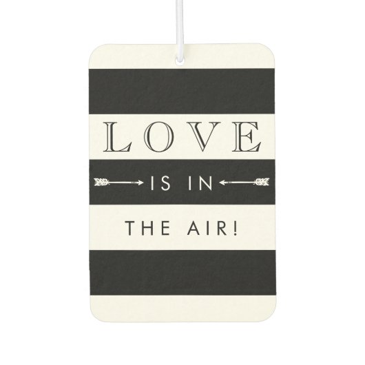 恋は空中 |白黒結婚式の引き出物 カーエアーフレッシュナー (正面)