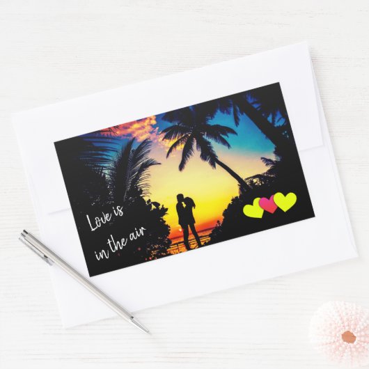 恋は空中 長方形シール (封筒)