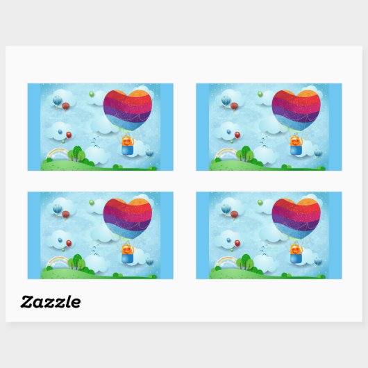 恋は空中 長方形シール (シート)