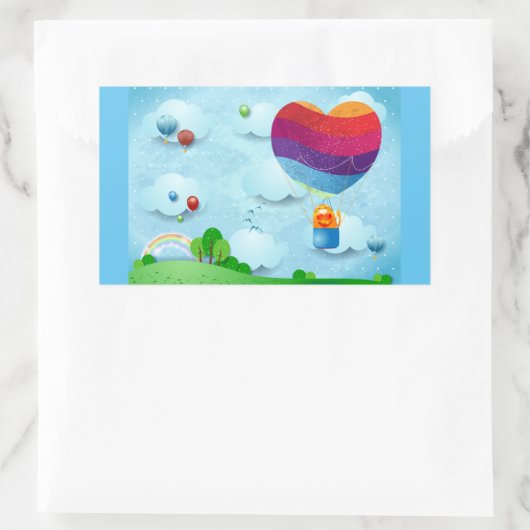 恋は空中 長方形シール (バッグ)