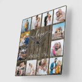 恋は素晴らしいもの引用文12フォトウッド スクエア壁時計 (傾斜)