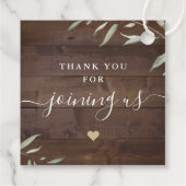 恋は緑エレガントの木の素朴な結婚もの フェイバータグ (裏面)