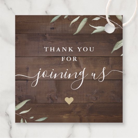 恋は緑エレガントの木の素朴な結婚もの フェイバータグ (裏面)