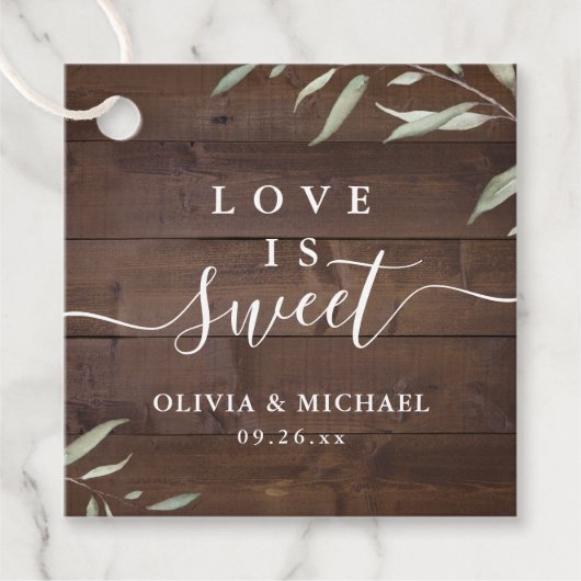 恋は緑エレガントの木の素朴な結婚もの フェイバータグ (正面)