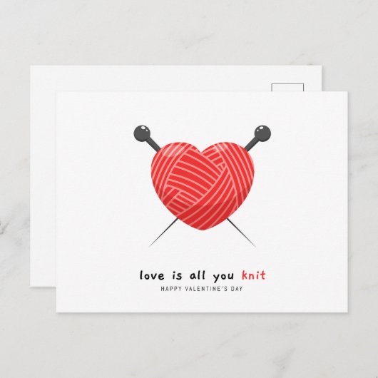 恋は編み物だ |バレンタインデー シーズンポストカード (正面/裏面)
