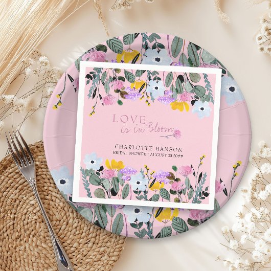 恋は花ざかりの美しいワイルドフラワーの庭 スタンダードカクテルナプキン