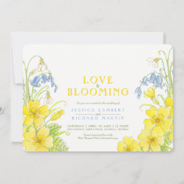 恋は花の水色の春が咲結婚いている 招待状