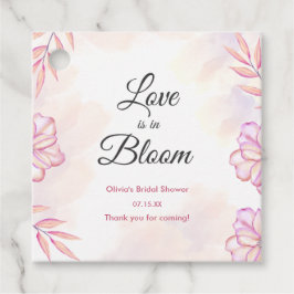 恋は花開く ウォーターカラー フラワーブライダルシャワー フェイバータグ