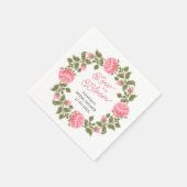 恋は花開く プレティー ピンク ワイルド ローズ スタンダードカクテルナプキン (角)