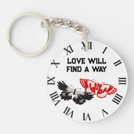 恋は蝶との道を見つけるヴィンテージ キーホルダー