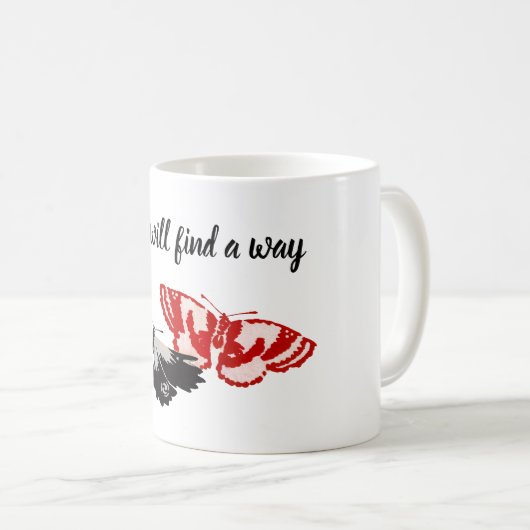 恋は蝶との道を見つけるヴィンテージ コーヒーマグカップ (正面右)