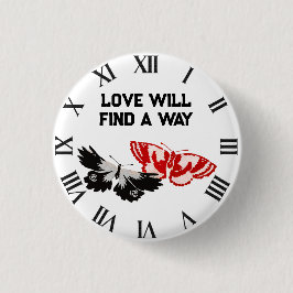 恋は蝶との道を見つけるヴィンテージ 缶バッジ