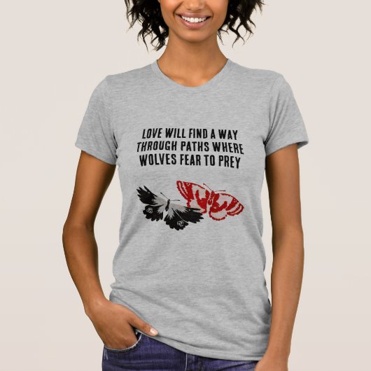 恋は蝶との道を見つけるヴィンテージ Tシャツ (正面)