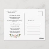 恋は辛抱強いピンクの花結婚の延期 ポストカード (裏面)