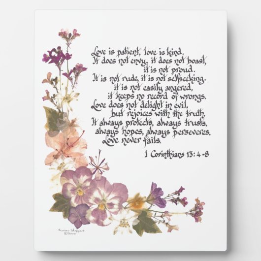 恋は辛抱強い フォトプラーク (正面)