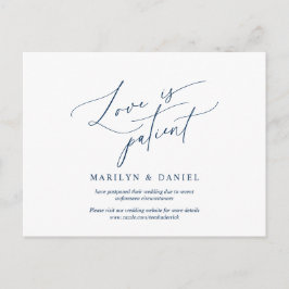 恋は辛抱強く、ネービーブルー、招待は延期 ポストカード