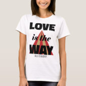 恋は道の真っ赤な金ゴールドパーソナライズされた名 Tシャツ (正面)