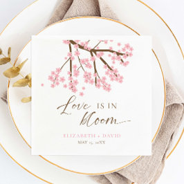 恋は開花さくらんぼ花結婚の スタンダードカクテルナプキン