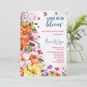 恋は開花カラフルワイルドフラワーブライダルシャワー 招待状 (スタンド正面)