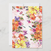 恋は開花カラフルワイルドフラワーブライダルシャワー 招待状 (裏面)