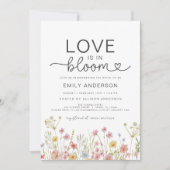 恋は開花ガーデンワイルドフラワーブライダルシャワー 招待状 (正面)