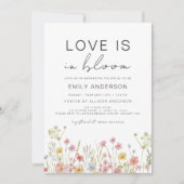恋は開花ガーデンワイルドフラワーブライダルシャワー 招待状 (正面)