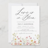 恋は開花ガーデンワイルドフラワーブライダルシャワー 招待状 (正面)
