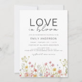 恋は開花ガーデンワイルドフラワーブライダルシャワー 招待状 (正面)