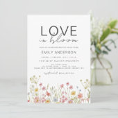 恋は開花ガーデンワイルドフラワーブライダルシャワー 招待状 (スタンド正面)