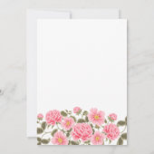 恋は開花ピンクかわいらしワイルドバラ 招待状 (裏面)