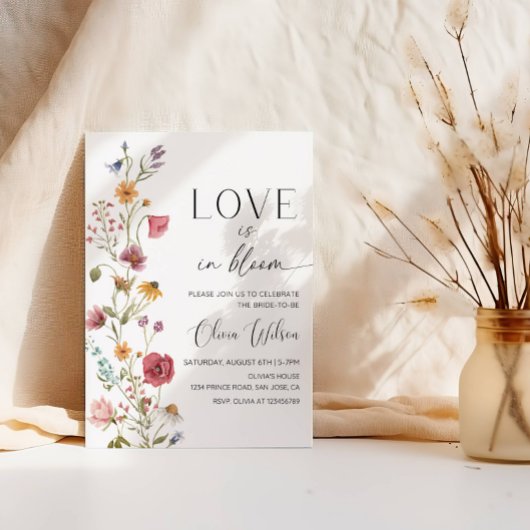 恋は開花ブライダルシャワーフローラガーデンパーティー 招待状