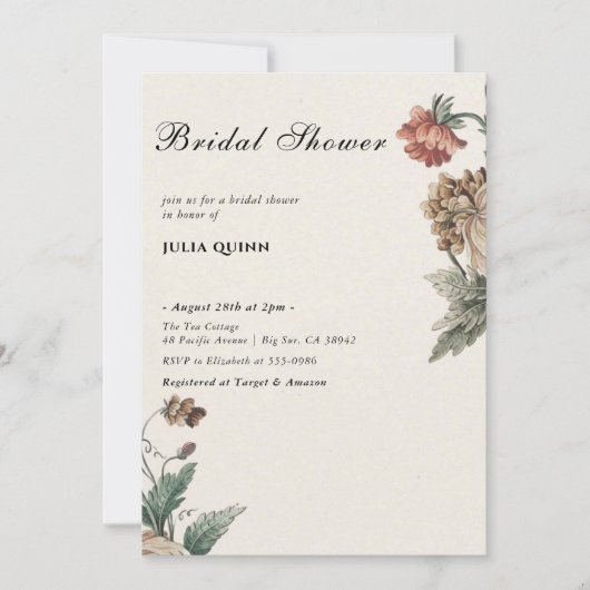 恋は開花ブライダルシャワー招待状だ 招待状 (正面)