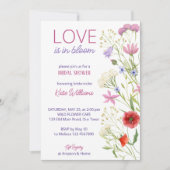 恋は開花ブライダルシャワー野花 招待状 (正面)