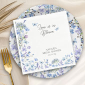 恋は開花ブルーワイルドフラワーブライダルシャワー スタンダードランチョンナプキン