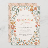 恋は開花ボホワイルドフラワーリハーサルディナー 招待状 (正面/裏面)