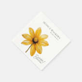 恋は開花ミニマルフローラブライダルシャワー スタンダードカクテルナプキン (角)