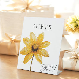 恋は開花ミニマルフローラブライダルシャワー 台座サイン