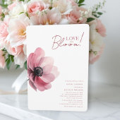 恋は開花ミニマルフローラブライダルシャワー 招待状