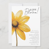 恋は開花ミニマルフローラブライダルシャワー 招待状 (正面)